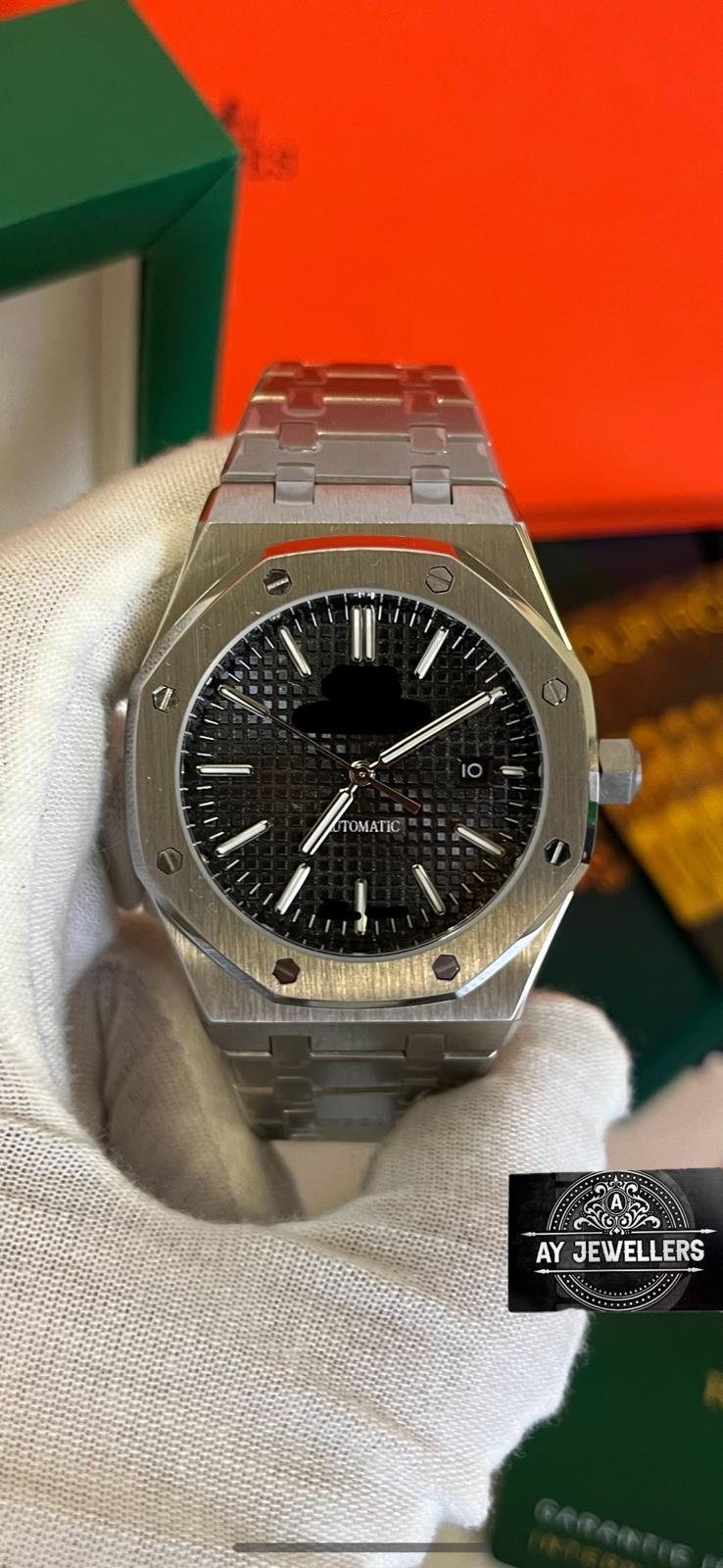 AP Oak of Royal Stainless Black Open Case Back Watch Exclusive Luxury Watches Collection Sale High End Designer Timepieces Mens Womens